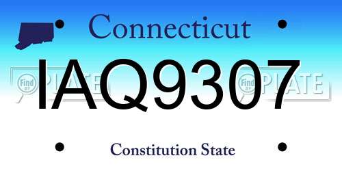IAQ9307 Connecticut License Plate