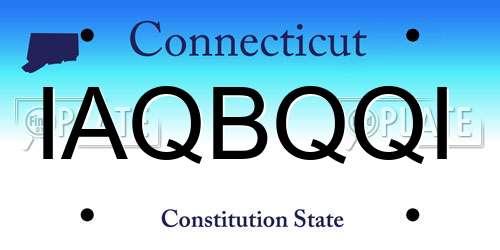 IAQBQQI Connecticut License Plate