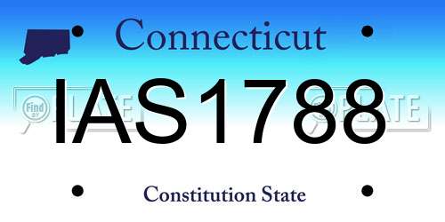 IAS1788 Connecticut License Plate
