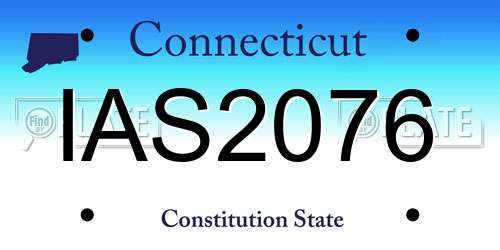 IAS2076 Connecticut License Plate