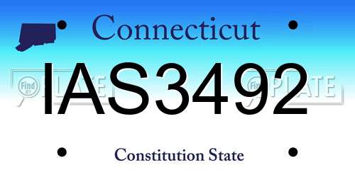 IAS3492 Connecticut License Plate