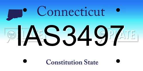IAS3497 Connecticut License Plate