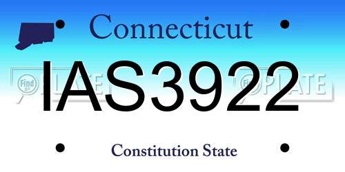 IAS3922 Connecticut License Plate