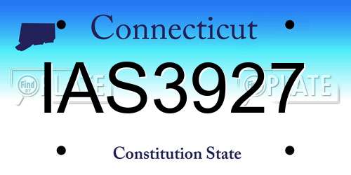 IAS3927 Connecticut License Plate