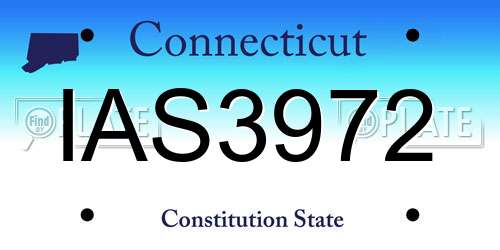 IAS3972 Connecticut License Plate