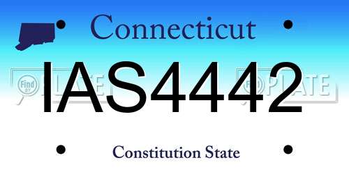 IAS4442 Connecticut License Plate