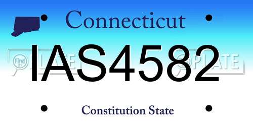 IAS4582 Connecticut License Plate