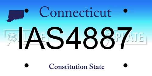 IAS4887 Connecticut License Plate