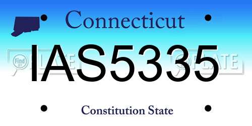 IAS5335 Connecticut License Plate