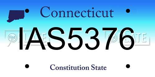 IAS5376 Connecticut License Plate