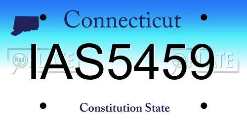 IAS5459 Connecticut License Plate