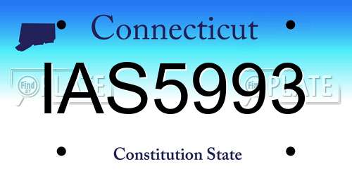 IAS5993 Connecticut License Plate