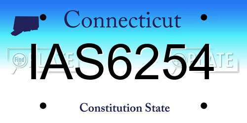 IAS6254 Connecticut License Plate
