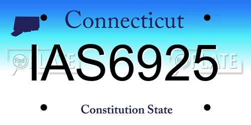 IAS6925 Connecticut License Plate