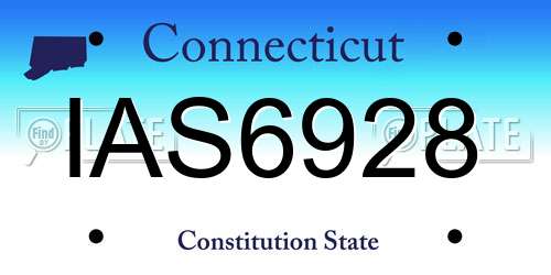 IAS6928 Connecticut License Plate
