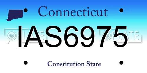 IAS6975 Connecticut License Plate