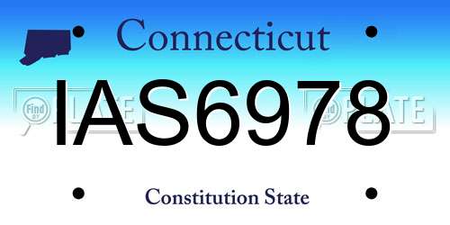 IAS6978 Connecticut License Plate