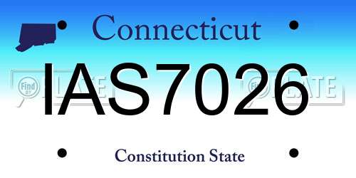 IAS7026 Connecticut License Plate