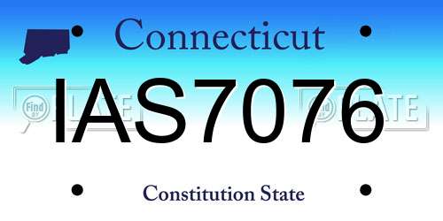 IAS7076 Connecticut License Plate