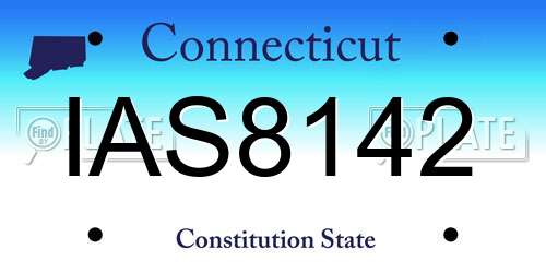 IAS8142 Connecticut License Plate