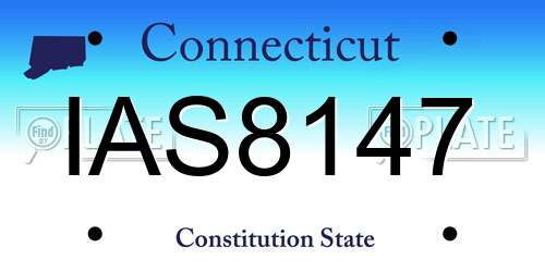 IAS8147 Connecticut License Plate