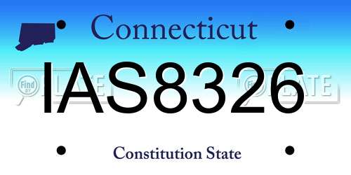IAS8326 Connecticut License Plate
