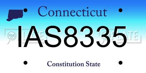 IAS8335 Connecticut License Plate