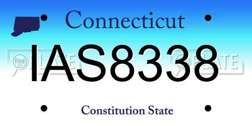 IAS8338 Connecticut License Plate
