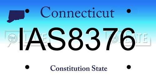 IAS8376 Connecticut License Plate