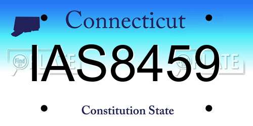 IAS8459 Connecticut License Plate