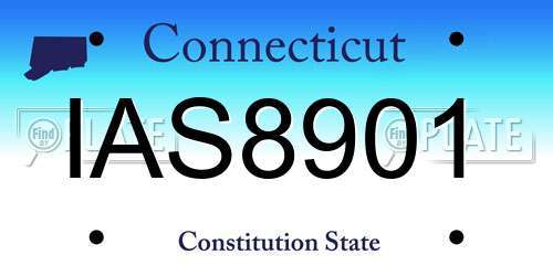 IAS8901 Connecticut License Plate
