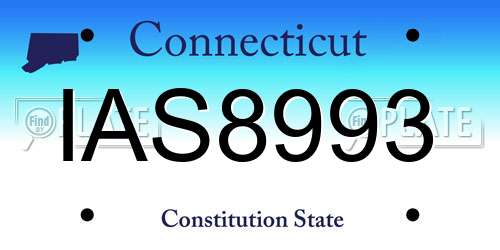 IAS8993 Connecticut License Plate