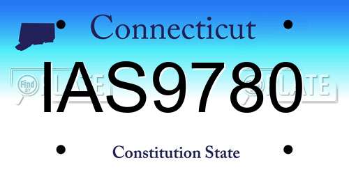 IAS9780 Connecticut License Plate