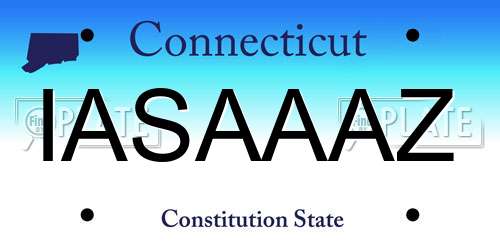 IASAAAZ Connecticut License Plate