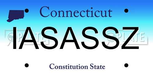 IASASSZ Connecticut License Plate