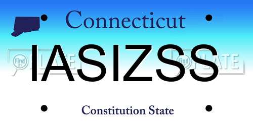 IASIZSS Connecticut License Plate