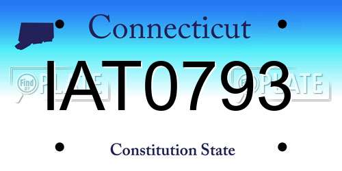 IAT0793 Connecticut License Plate