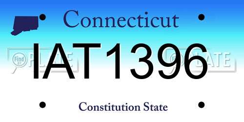 IAT1396 Connecticut License Plate