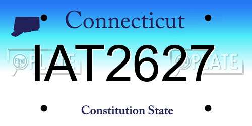 IAT2627 Connecticut License Plate