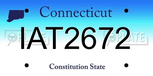 IAT2672 Connecticut License Plate