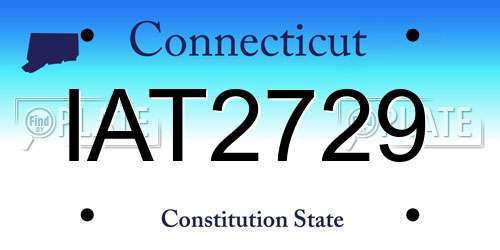 IAT2729 Connecticut License Plate