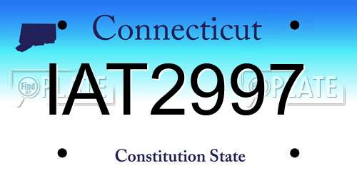 IAT2997 Connecticut License Plate