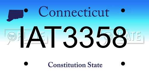 IAT3358 Connecticut License Plate