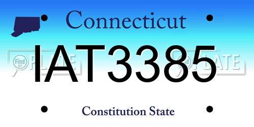 IAT3385 Connecticut License Plate