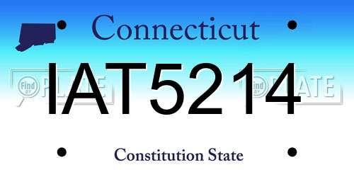 IAT5214 Connecticut License Plate