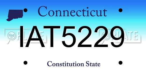 IAT5229 Connecticut License Plate