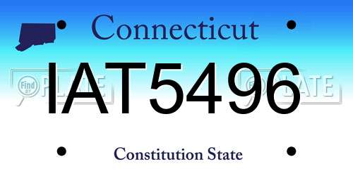 IAT5496 Connecticut License Plate