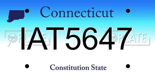 IAT5647 Connecticut License Plate