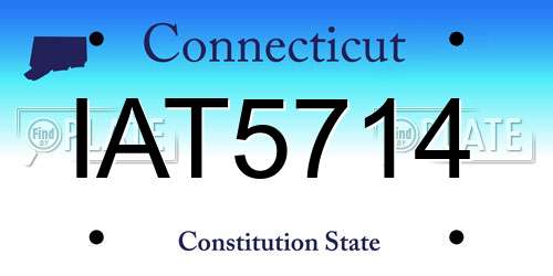 IAT5714 Connecticut License Plate