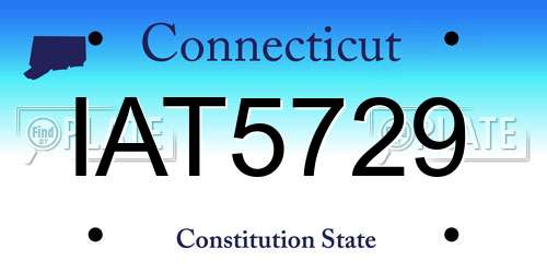 IAT5729 Connecticut License Plate